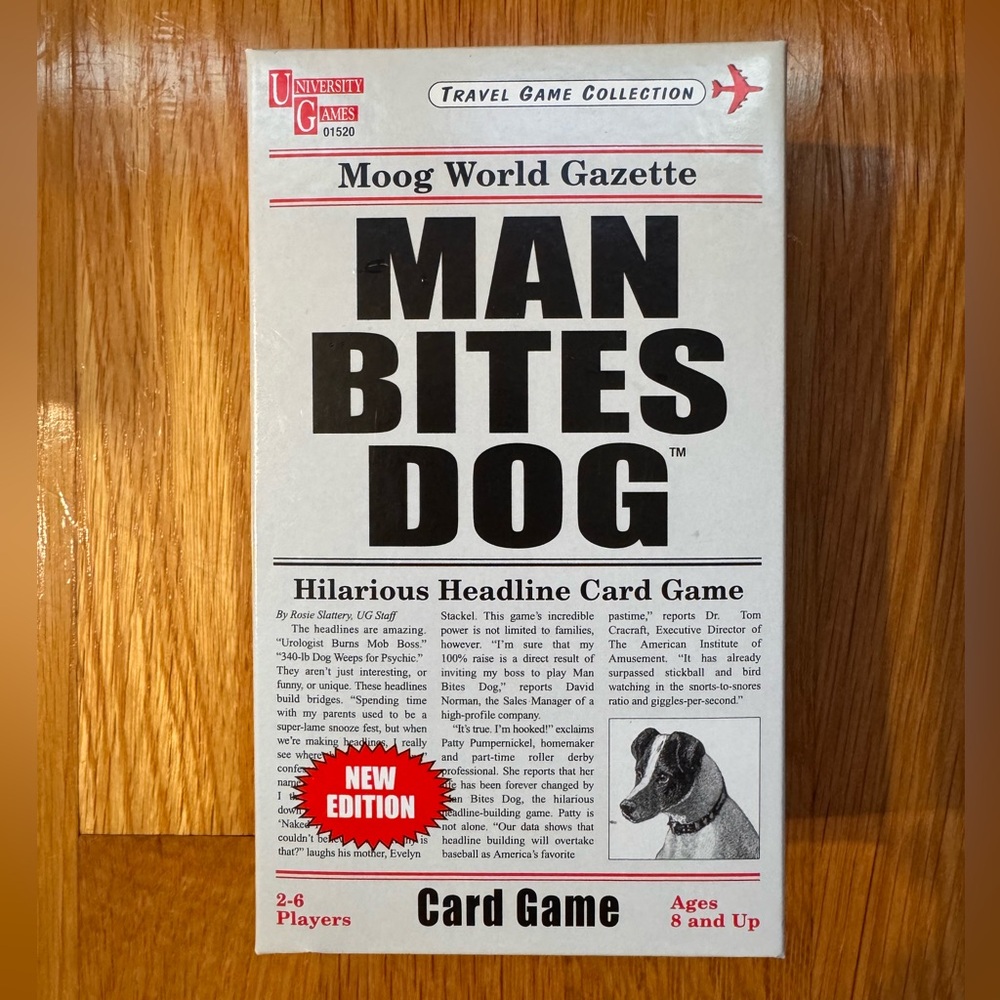 Man Bites Dog Card Game // Open Box, Sealed Cards, Almost New in Box
